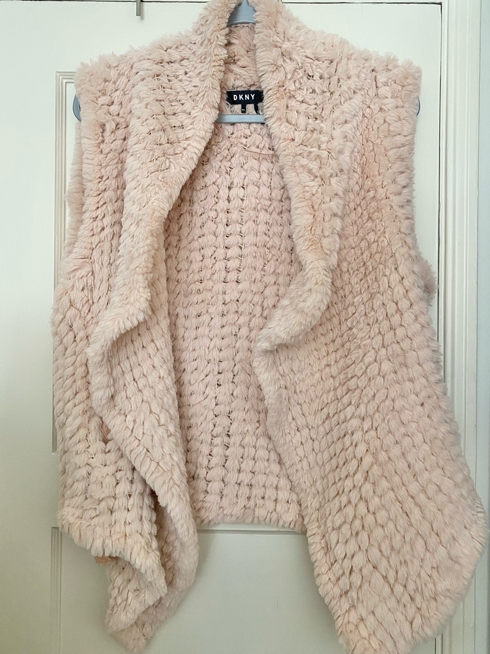 DKNY Soft Blush Faux Fur Vest